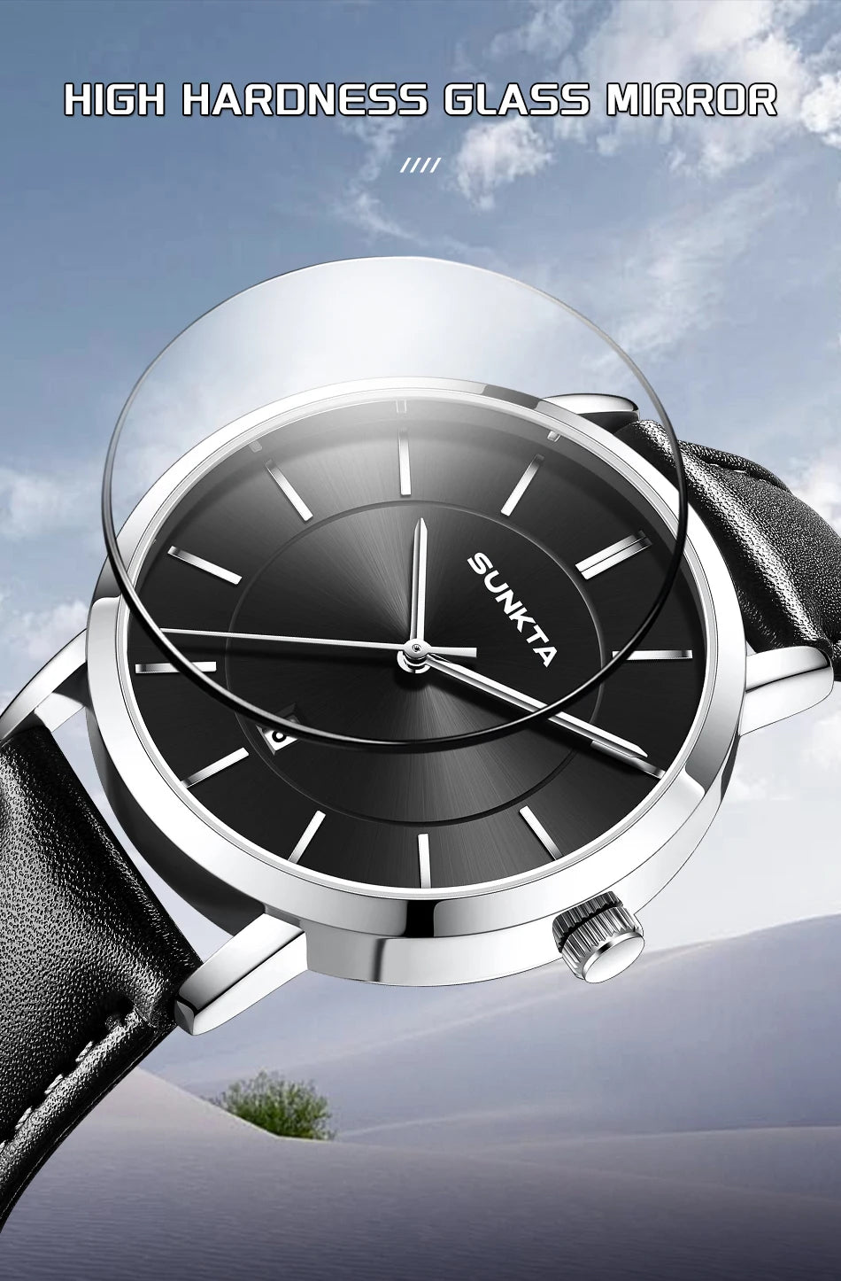 LIGE Sunkta Ultra Thin Watches for Retro Business