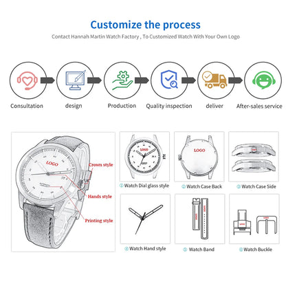 HANNAH MARTIN Brand Quality Stainless Steel Japan Quartz Women's Watch