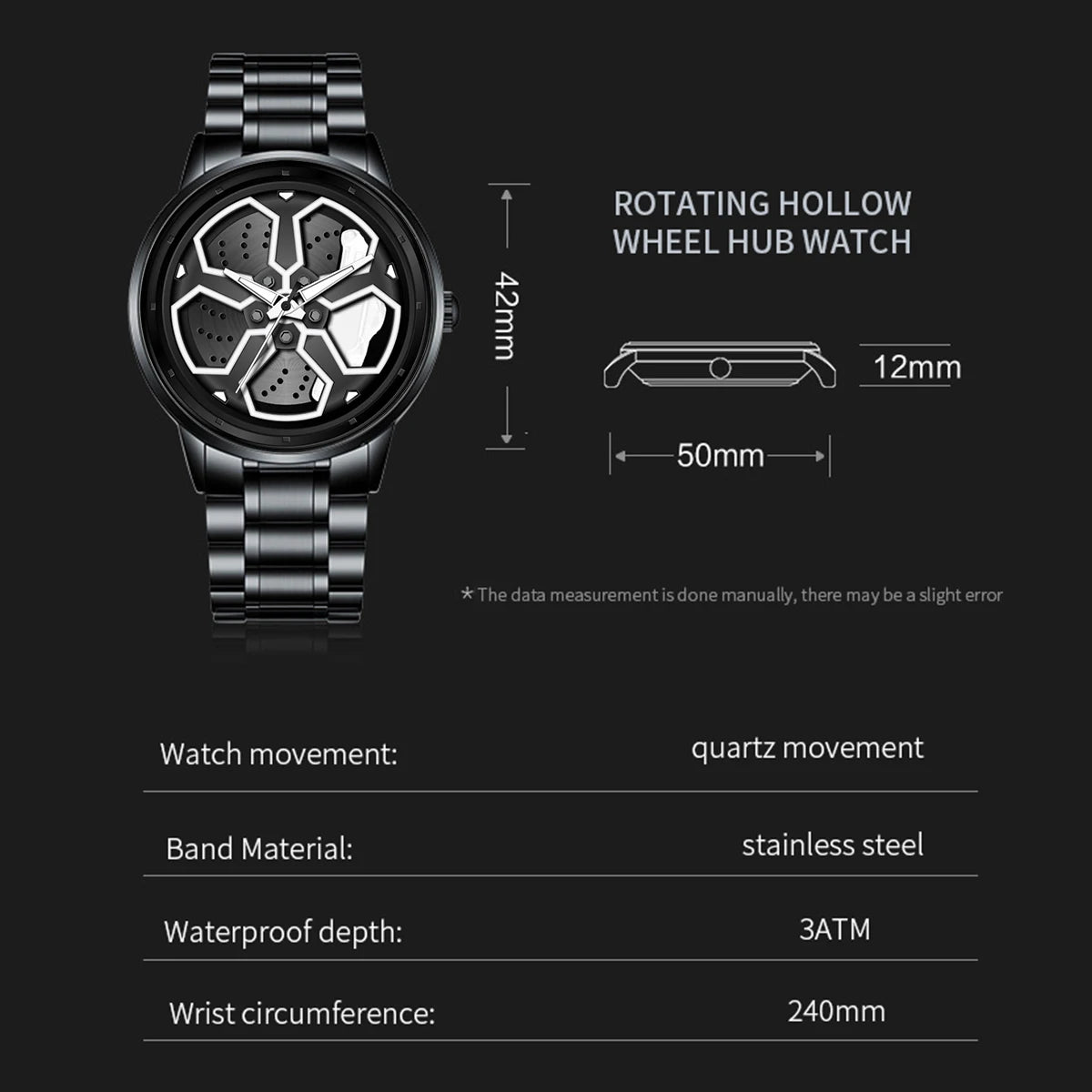 Spinning Car Rim Watch