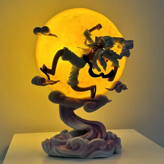 One Piece Anime Figure Nika Sun God 5 Gear Luffy Flying To The Moon Night Light