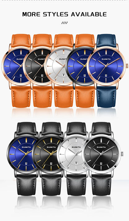 LIGE Sunkta Ultra Thin Watches for Retro Business