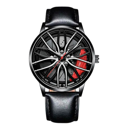 Rotating Car Rim Stainless Steel Watch