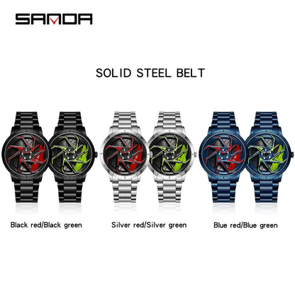 SANDA Spinning Car Rim Watch