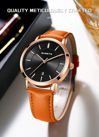LIGE Sunkta Ultra Thin Watches for Retro Business