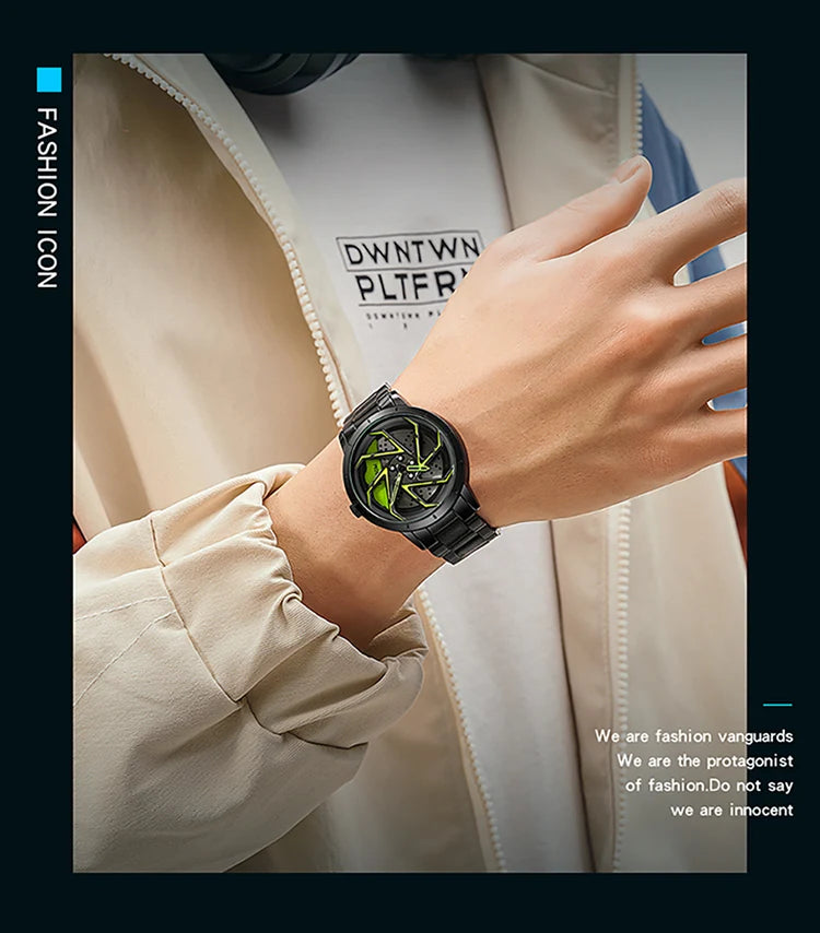 SANDA Spinning Car Rim Watch