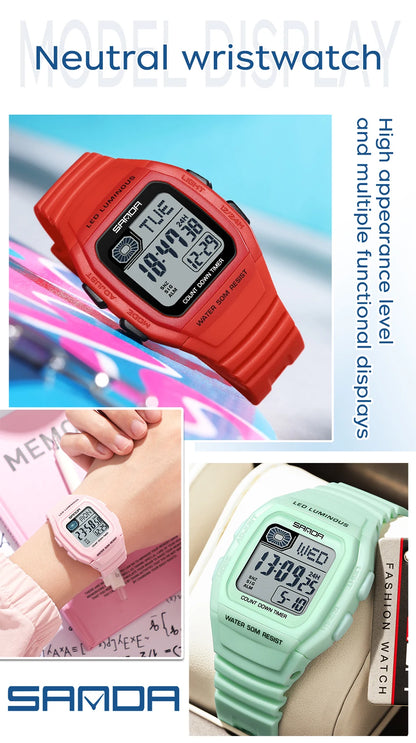 SANDA New Fashion Youth Electronic Watch