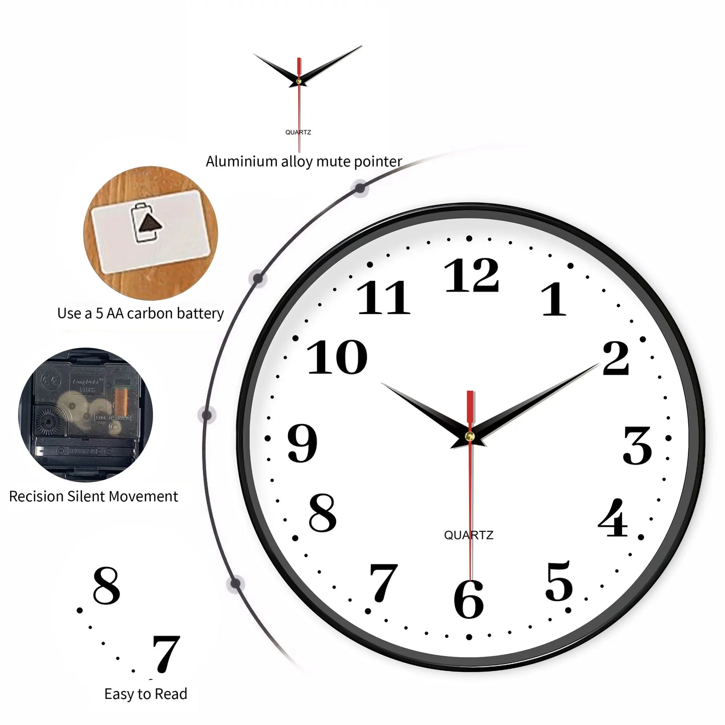 8-inch wall clock