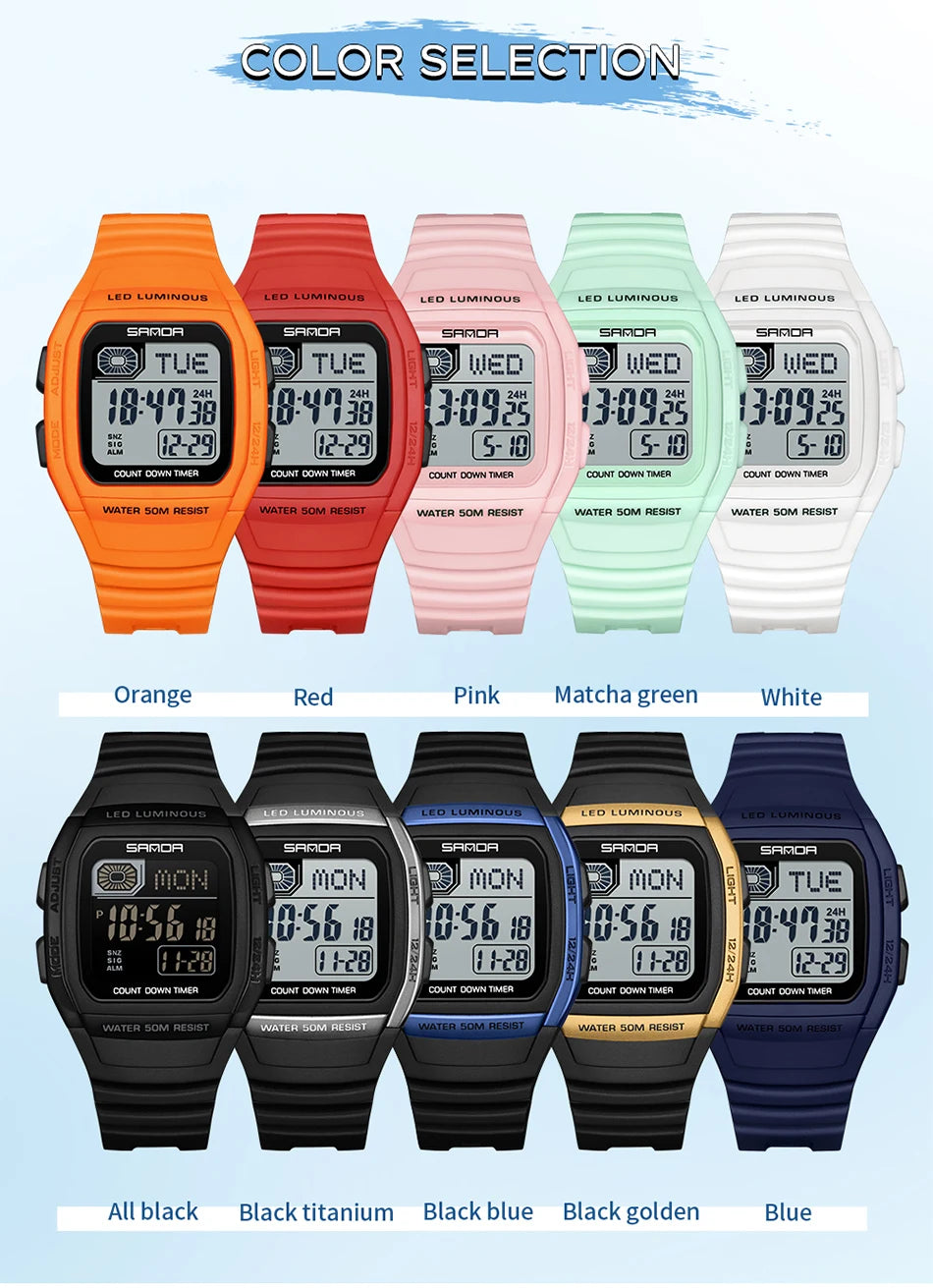 SANDA New Fashion Youth Electronic Watch