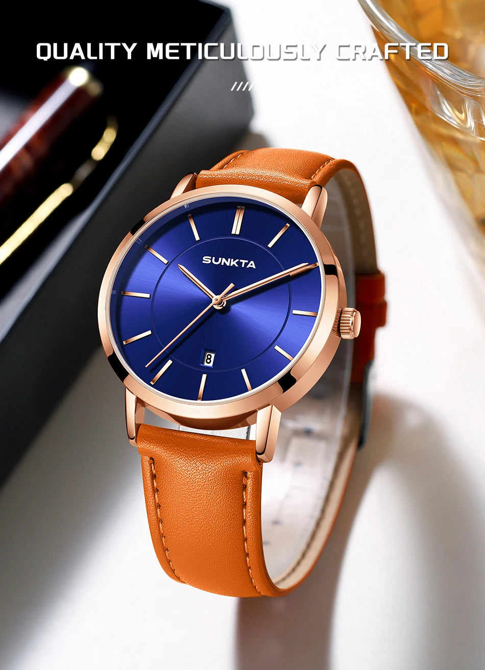 LIGE Sunkta Ultra Thin Watches for Retro Business