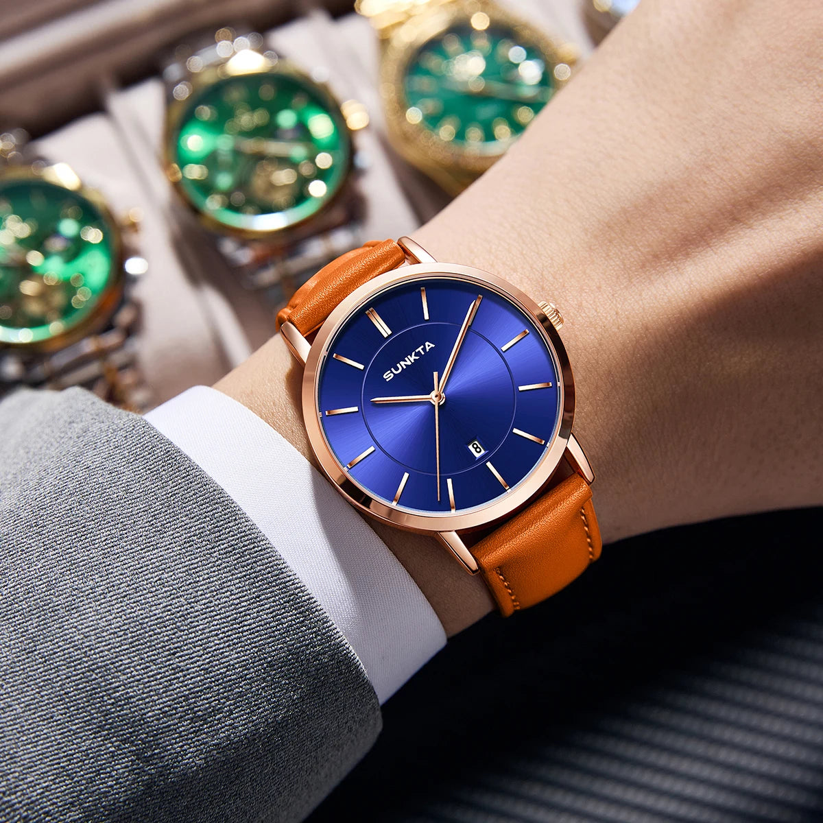 LIGE Sunkta Ultra Thin Watches for Retro Business