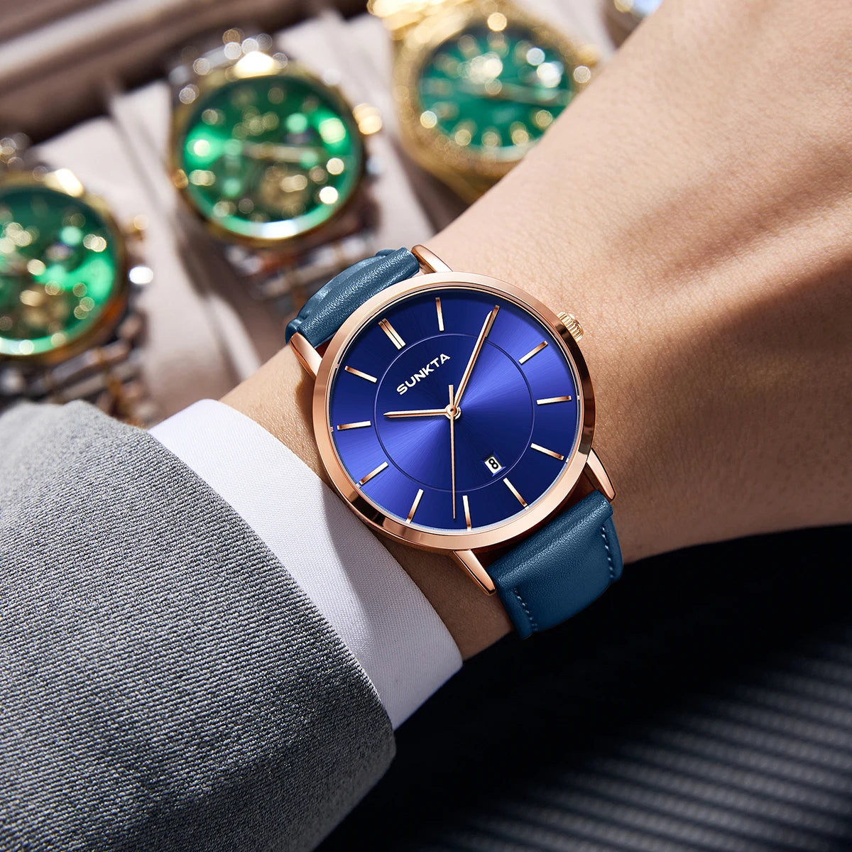 LIGE Sunkta Ultra Thin Watches for Retro Business