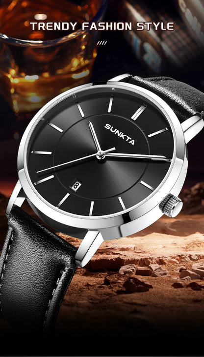 LIGE Sunkta Ultra Thin Watches for Retro Business
