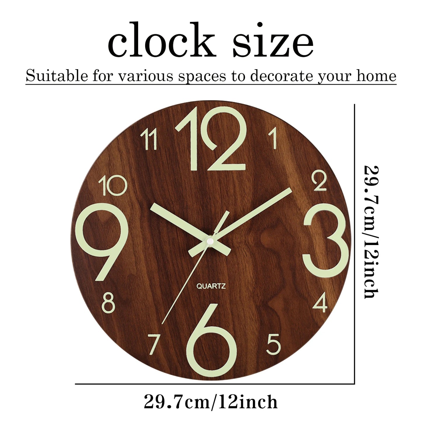 12 Inch Luminous Nordic Clock