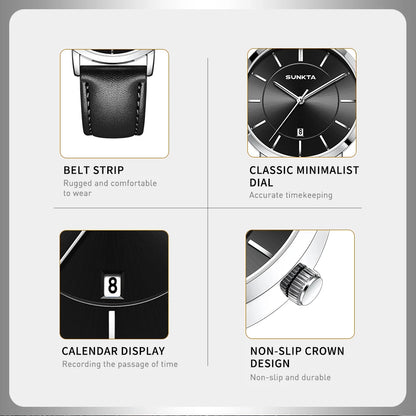 LIGE Sunkta Ultra Thin Watches for Retro Business