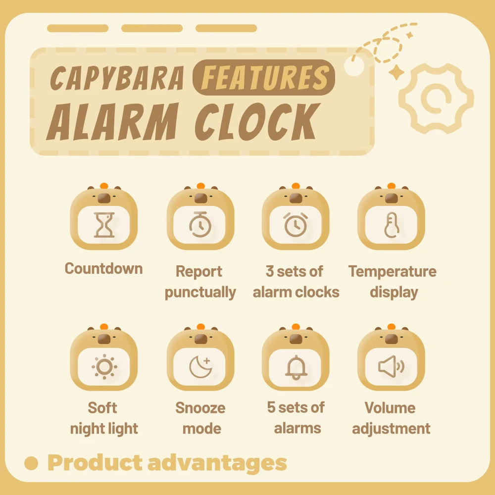 Cute Capybara Bedside Alarm