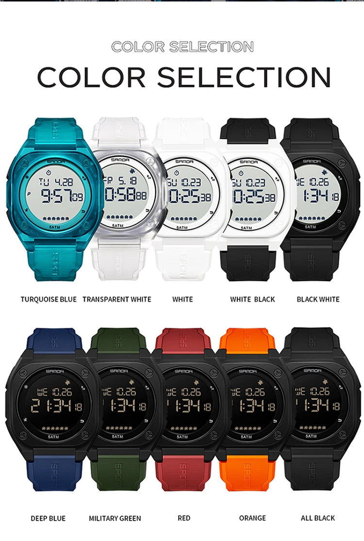 SANDA New Fashion Men Electronic Watch