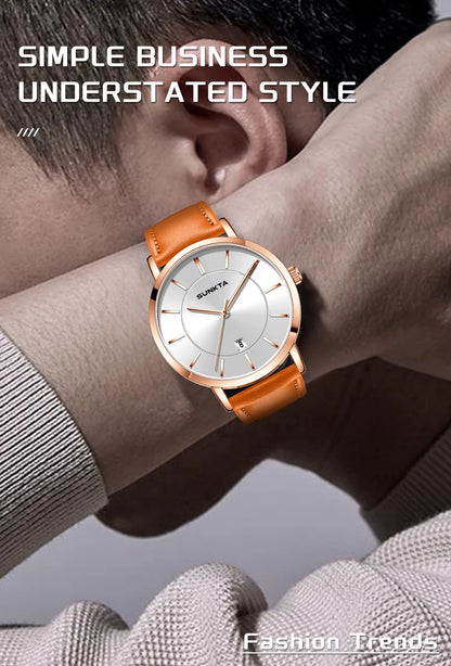 LIGE Sunkta Ultra Thin Watches for Retro Business