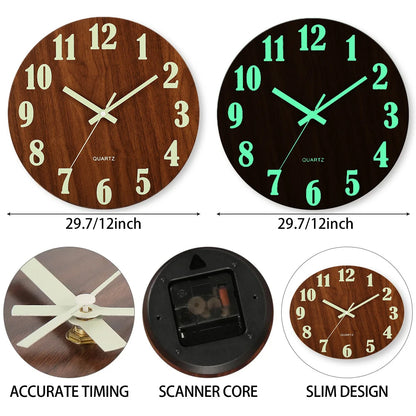 12 Inch Luminous Nordic Clock