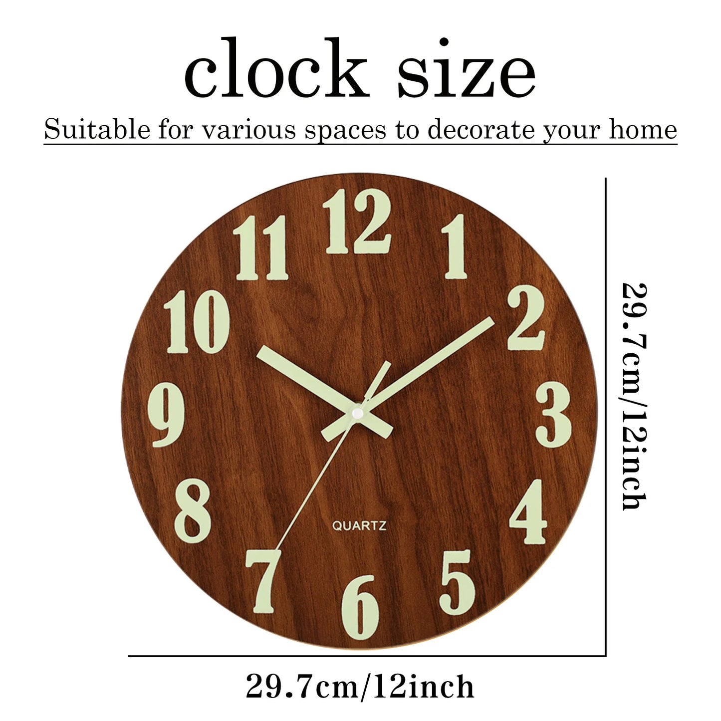 12 Inch Luminous Nordic Clock