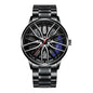 Rotating Car Rim Stainless Steel Watch