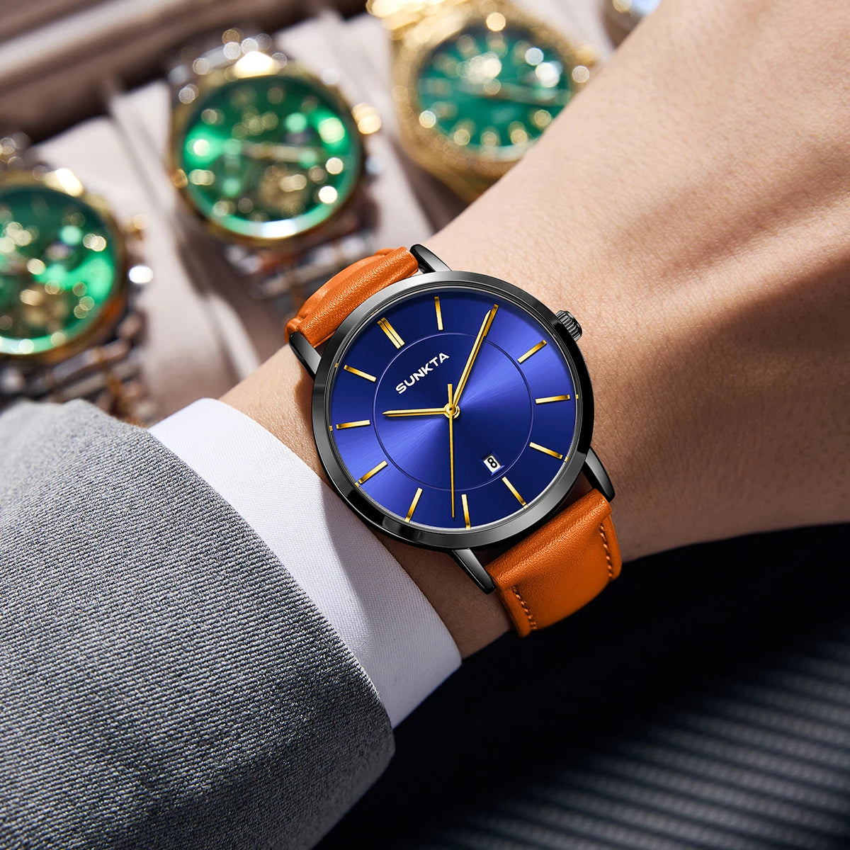 LIGE Sunkta Ultra Thin Watches for Retro Business