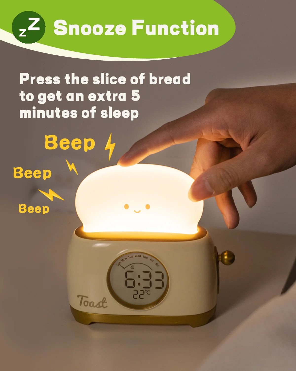 Toaster Bedside Alarm Clock